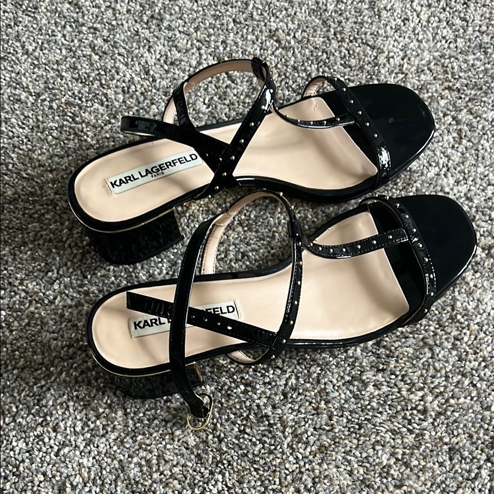 Karl Lagerfeld Black Strappy Sandals